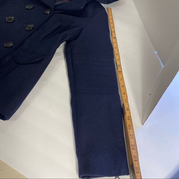 NEW Pea Coat Maralyn & Me Navy Hooded Juniors Size Large - Picture 9 of 16